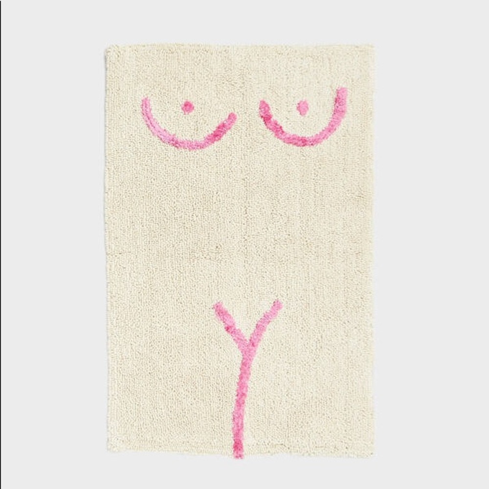Cold Picnic Torso Bath Mat Cream/Hot Pink